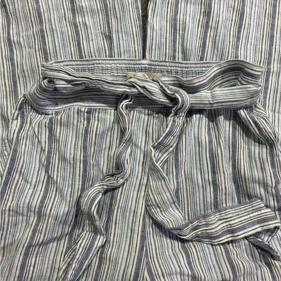 Cloth & Stone Size M Striped Linen Blend Tie Waist Wide Leg Pants - Picture 3 of 6
